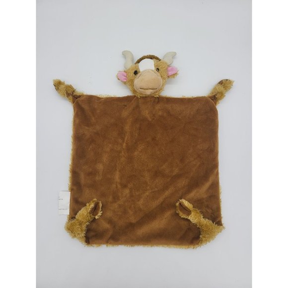 Security Blanket Toys Infant Security Blanket Lovey 1x11 In Brown Cow Baby Crib Toy Plush